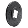 R1 82-85 Toyota Celica Front Right Drilled & Slotted Black Brake Rotor