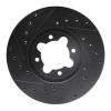 R1 82-85 Toyota Celica Front Right Drilled & Slotted Black Brake Rotor