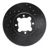R1 82-85 Toyota Celica Front Right Drilled & Slotted Black Brake Rotor
