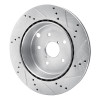 R1 08-20 Subaru Impreza Rear Left Drilled & Slotted Silver Brake Rotor