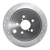 R1 08-15 Subaru WRX Rear Right Drilled & Slotted Silver Brake Rotor