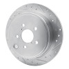 R1 08-15 Subaru WRX Rear Right Drilled & Slotted Silver Brake Rotor