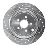 R1 08-15 Subaru WRX Rear Right Drilled & Slotted Silver Brake Rotor