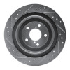 R1 05-09 Subaru Impreza Rear Right Drilled & Slotted Silver Brake Rotor