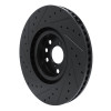 R1 11-25 Lexus IS200T Right Front Drilled & Slotted Black Brake Rotor