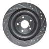 R1 05-09 Subaru Impreza Rear Left Drilled & Slotted Silver Brake Rotor