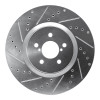 R1 05-18 Subaru Forester Front Left Drilled & Slotted Silver Brake Rotor