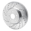 R1 05-18 Subaru Forester Front Left Drilled & Slotted Silver Brake Rotor