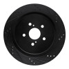R1 16-22 Lexus RX350 Rear Right Drilled & Slotted Black Brake Rotor