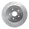 R1 05-07 Subaru Impreza Rear Left Drilled & Slotted Silver Brake Rotor
