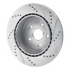 R1 05-07 Subaru Impreza Rear Left Drilled & Slotted Silver Brake Rotor