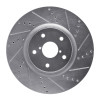 R1 05-20 Subaru WRX Front Right Drilled & Slotted Silver Brake Rotor