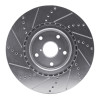 R1 05-20 Subaru WRX Front Right Drilled & Slotted Silver Brake Rotor