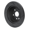 R1 06-20 Lexus GS300 Rear Left Drilled & Slotted Black Brake Rotor