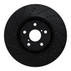 R1 09-11 Lexus IS350 Left Front Drilled & Slotted Black Brake Rotor