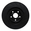 R1 09-11 Lexus IS350 Left Front Drilled & Slotted Black Brake Rotor