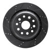 R1 07-17 Lexus LS460 Left Rear Drilled & Slotted Black Brake Rotor