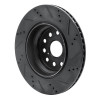 R1 07-17 Lexus LS460 Left Rear Drilled & Slotted Black Brake Rotor
