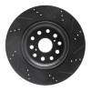 R1 07-17 Lexus LS460 Left Rear Drilled & Slotted Black Brake Rotor