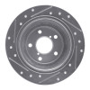 R1 90-08 Saab 9-2X Rear Right Drilled & Slotted Silver Brake Rotor