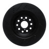 R1 07-23 Lexus LS500 Right Front Drilled & Slotted Black Brake Rotor