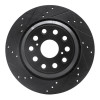 R1 07-17 Lexus LS460 Rear Left Drilled & Slotted Black Brake Rotor