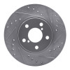 R1 90-01 Subaru Legacy Front Right Drilled & Slotted Silver Brake Rotor