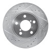 R1 90-01 Subaru Impreza Front Left Drilled & Slotted Silver Brake Rotor