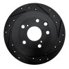 R1 06-15 Lexus IS250 Rear Right Drilled & Slotted Black Brake Rotor