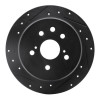 R1 06-15 Lexus IS250 Rear Left Drilled & Slotted Black Brake Rotor