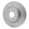 R1 06-17 Land Rover Range Rover Front Right Drilled & Slotted Silver Brake Rotor