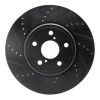 R1 01-06 Lexus LS430 Front Left Drilled & Slotted Black Brake Rotor