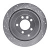 R1 05-16 Land Rover Discovery (Latin America) Rear Left Drilled & Slotted Silver Brake Rotor