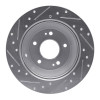 R1 10-21 Hyundai Santa Fe Rear Right Drilled & Slotted Silver Brake Rotor