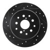 R1 98-10 Lexus GS430 Rear Left Drilled & Slotted Black Brake Rotor