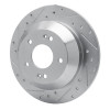 R1 10-21 Hyundai Santa Fe Rear Left Drilled & Slotted Silver Brake Rotor
