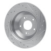 R1 10-21 Hyundai Santa Fe Rear Left Drilled & Slotted Silver Brake Rotor