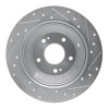R1 10-21 Hyundai Santa Fe Rear Left Drilled & Slotted Silver Brake Rotor