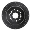 R1 92-00 Lexus LS400 Rear Left Drilled & Slotted Black Brake Rotor
