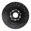 R1 92-00 Lexus LS400 Rear Left Drilled & Slotted Black Brake Rotor