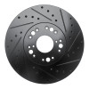 R1 92-10 Lexus LS400 Front Right Drilled & Slotted Black Brake Rotor