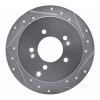 R1 01-16 Hyundai Santa Fe Rear Right Drilled & Slotted Silver Brake Rotor