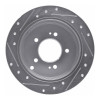R1 01-16 Hyundai Santa Fe Rear Right Drilled & Slotted Silver Brake Rotor