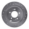 R1 01-16 Hyundai Santa Fe Rear Left Drilled & Slotted Silver Brake Rotor