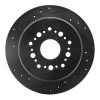 R1 92-98 Lexus SC300 Rear Left Drilled & Slotted Black Brake Rotor