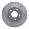 R1 11-25 Hyundai Veloster Front Left Drilled & Slotted Silver Brake Rotor
