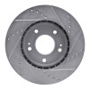 R1 11-25 Hyundai Veloster Front Left Drilled & Slotted Silver Brake Rotor