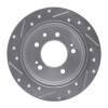 R1 07-10 Hyundai Elantra Rear Right Drilled & Slotted Silver Brake Rotor