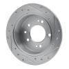 R1 07-10 Hyundai Elantra Rear Left Drilled & Slotted Silver Brake Rotor