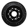 R1 90-92 Lexus LS400 Rear Right Drilled & Slotted Black Brake Rotor